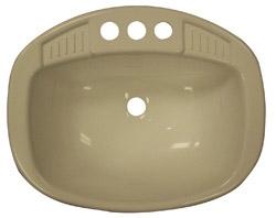 17 x 20 Oval Bone Plastic Sink for Mobile Home Manufactured Housing